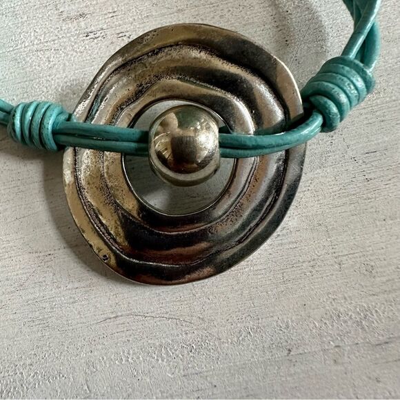 Silver tone blue cord bracelet - Picture 6 of 9